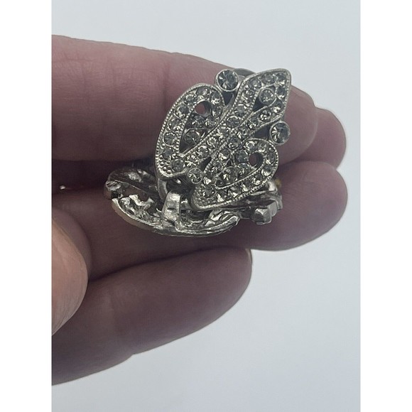 Vintage Tara Statement Hindged Bling Earrings - Picture 8 of 9